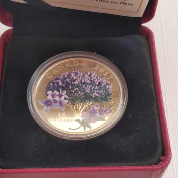 2017 Royal Canadian Mint Fine Silver Coin - Celebration of Spring Lilac - Picture 3 of 5